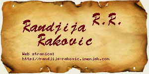 Ranđija Raković vizit kartica